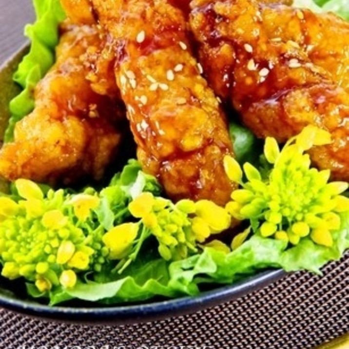鶏胸肉で簡単 手羽風揚げない甘辛照焼チキンお弁当に レシピ 作り方 By ももら 楽天レシピ